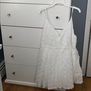 white summer floral cocktail dress